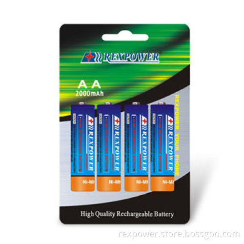 1.2V AA NiMH Batteries with Capacity of 2,000mAh